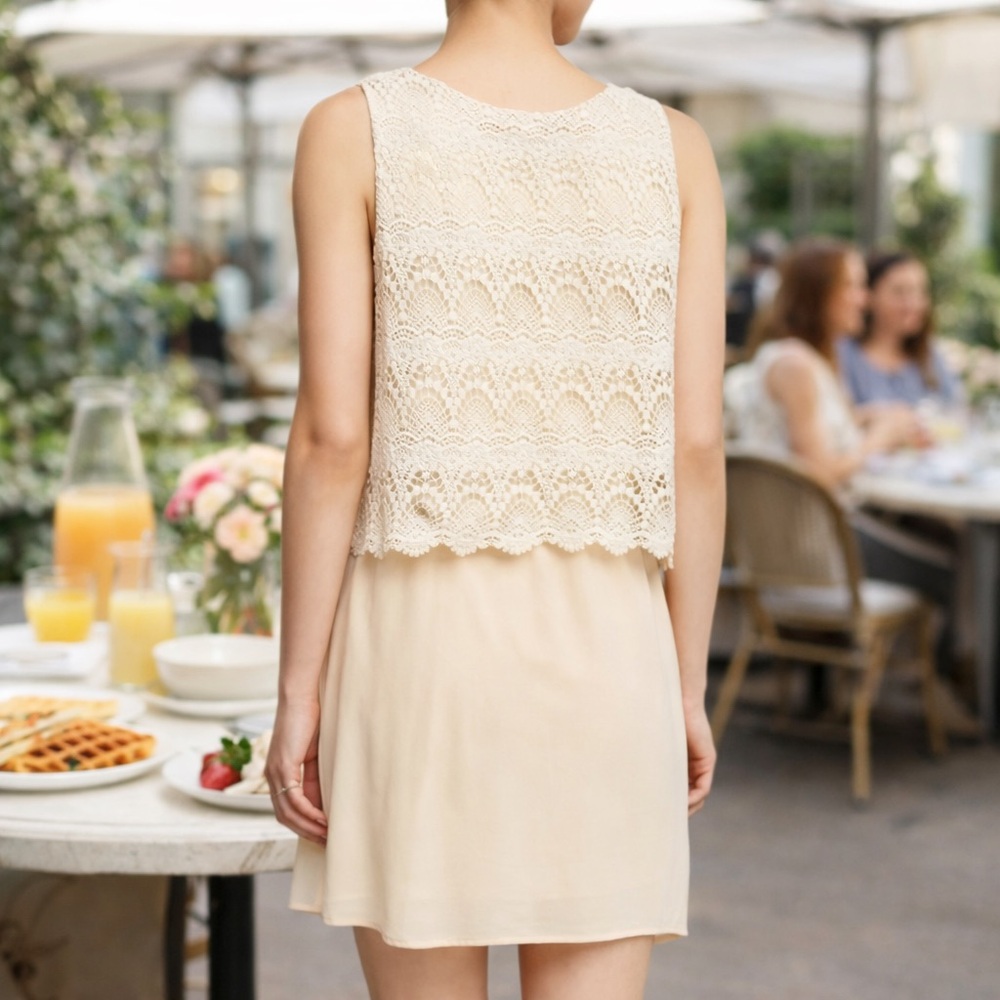 BOBEAU CROCHETED LACE POPOVER DRESS ~ NWT - Picture 2 of 3